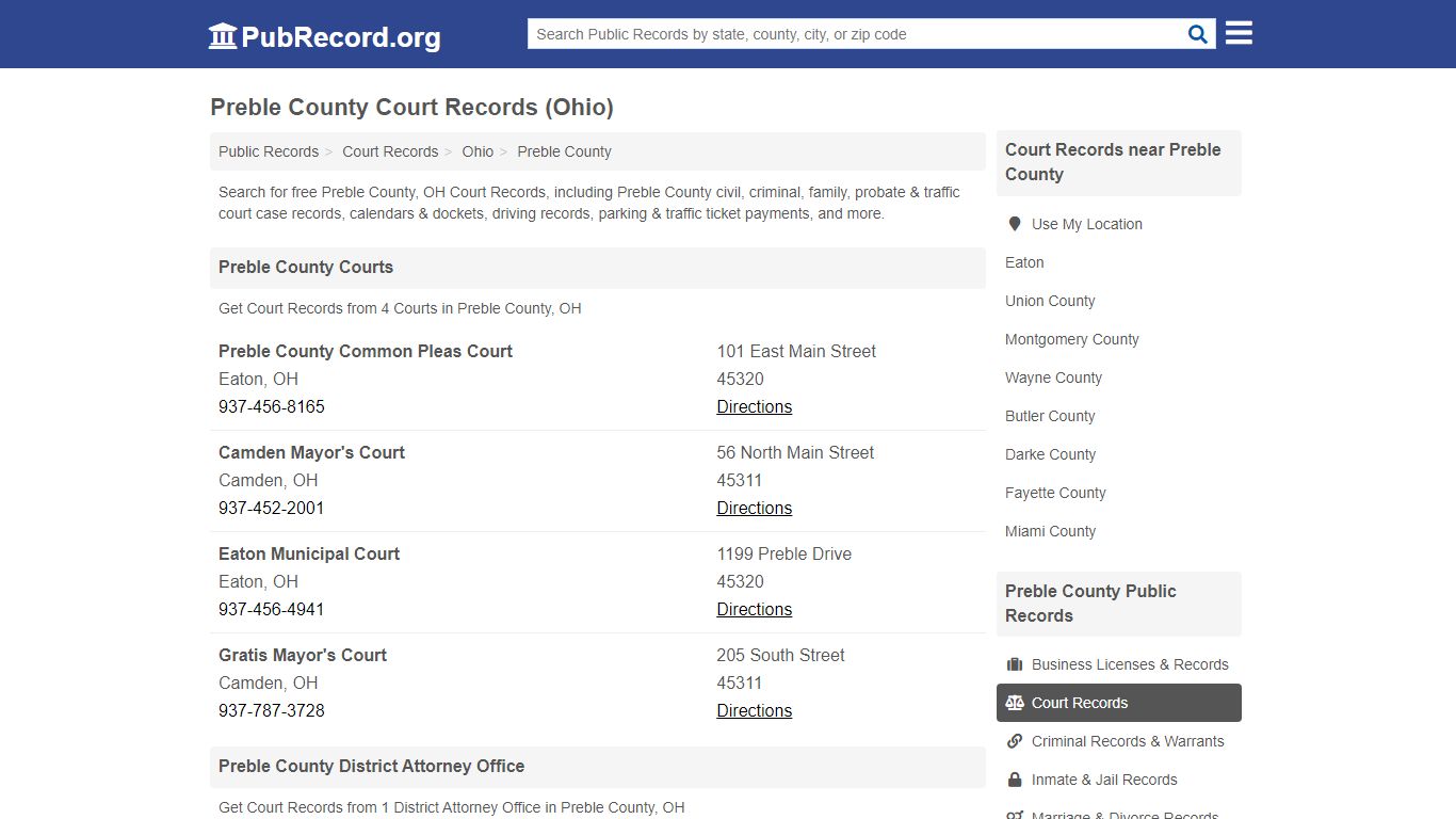 Free Preble County Court Records (Ohio Court Records)