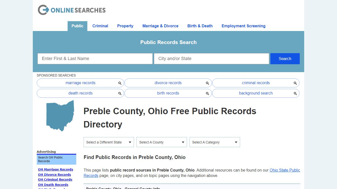 Preble County, Ohio Public Records Directory
