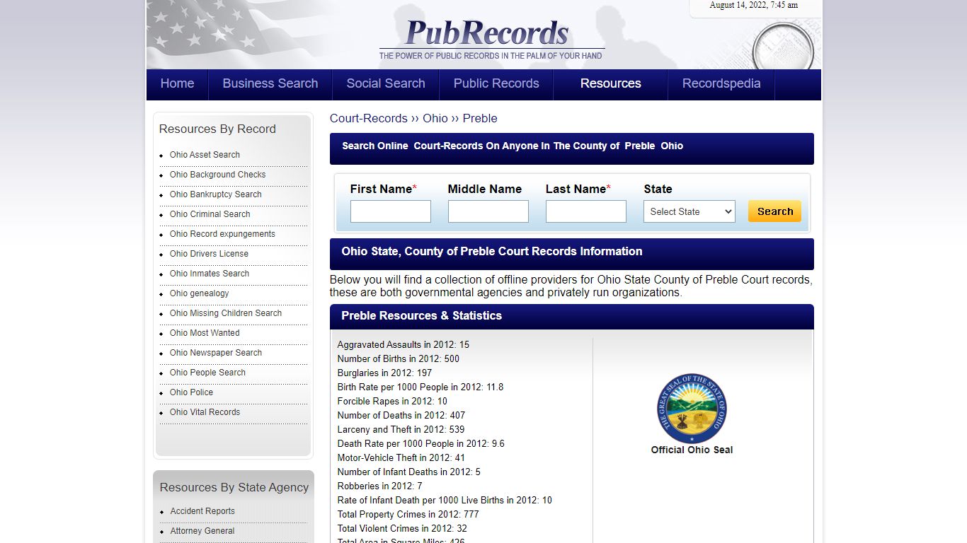 Preble County, Ohio Court Records