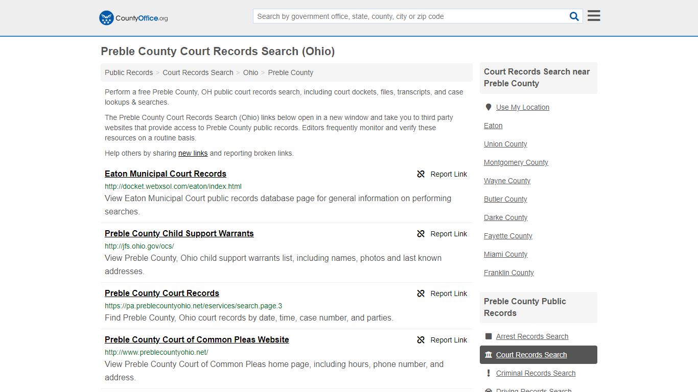 Court Records Search - Preble County, OH (Adoptions ...